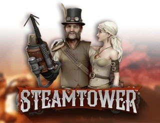 Steam Tower Slot online game logo by NetEnt on rainbetcasinos.es